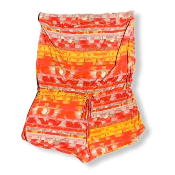 Mossimo tropical sunset strapless shorts romper - Picture 1 of 7